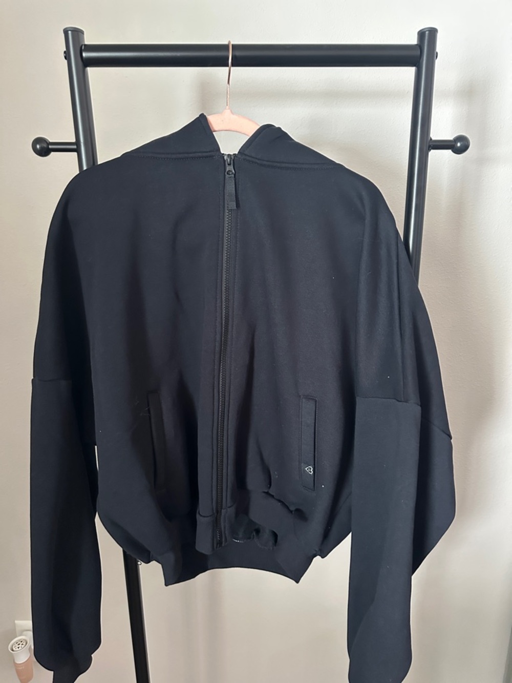 Black Zip-Up Hoodie Jacket - Brand Unknown